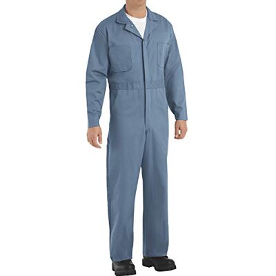 Red Kap Men's Button Front Cotton Coverall, Postman Blue, 50 Red Kap Men's Button Front Cotton Coverall, Postman Blue, 50