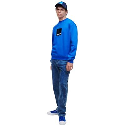 KARL LAGERFELD JEANS , Herr, Box Logo Sweat, Regular Fit, Blå, M KARL LAGERFELD JEANS , Herr, Box Logo Sweat, Regular Fit, Blå, M
