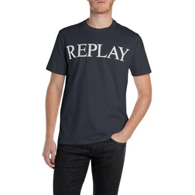Replay herr tshirt, 067 Night Blue, XXL Replay herr tshirt, 067 Night Blue, XXL