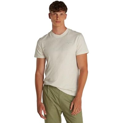 Tommy Jeans herr S/S T-shirt, Beige (Oat Marl Htr), XL Tommy Jeans herr S/S T-shirt, Beige (Oat Marl Htr), XL
