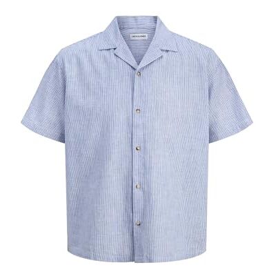JACK & JONES Jjesummer Linen Blend Resort Shirt Ss Sn, Infinity, S JACK & JONES Jjesummer Linen Blend Resort Shirt Ss Sn, Infinity, S