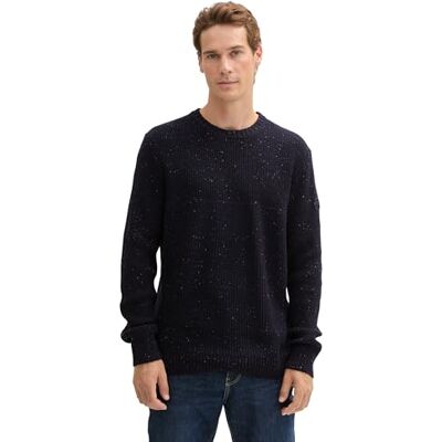 TOM TAILOR herrtröja, 36942 – Navy Melange Multi Neps, S TOM TAILOR herrtröja, 36942 – Navy Melange Multi Neps, S