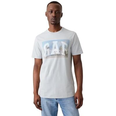 GAP Mens Short Sleeve Graphic Tee T-Shirt Grey Matter L GAP Mens Short Sleeve Graphic Tee T-Shirt Grey Matter L