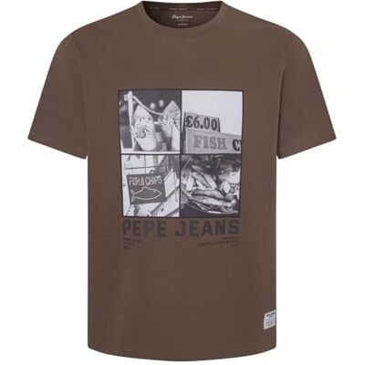 Pepe Jeans herr väst, t-shirt, brun, M, Brun (valnötsbrun), M Pepe Jeans herr väst, t-shirt, brun, M, Brun (valnötsbrun), M