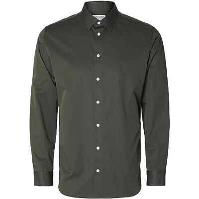 SELECTED HOMME SLHSLIMETHAN Shirt LS Classic NOOS, Skogsnatt/detalj: w. Svart, S SELECTED HOMME SLHSLIMETHAN Shirt LS Classic NOOS, Skogsnatt/detalj: w. Svart, S