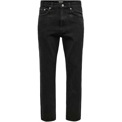 Only & Sons Onstye Loose Tapered Box PIM Mu Otl, Tvättad svart, 30W / 34L Only & Sons Onstye Loose Tapered Box PIM Mu Otl, Tvättad svart, 30W / 34L