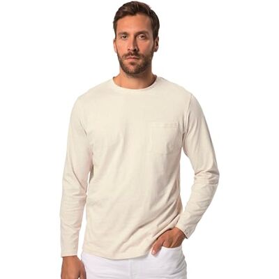 JP 1880 herr stora storlekar överdimensionerade herrkläder L-8XL JP Aware långärmad tröja, GOTS certifierad ekologisk bomull 824732, Naturlig melange, 7XL JP 1880 herr stora storlekar överdimensionerade herrkläder L-8XL JP Aware långärmad tröja, GOTS certifierad ekologisk bomull 824732, Naturlig melange, 7XL