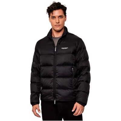 Giorgio Armani Men's Essential, lång manschetterad ärm Milano-New York logotyp bokstäver jacka, svart, XL, svart, XL Giorgio Armani Men's Essential, lång manschetterad ärm Milano-New York logotyp bokstäver jacka, svart, XL, svart, XL
