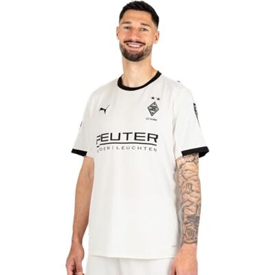 PUMA Mäns Borussia munchengladbach Home Jersey Replica, varm vit/ Blac, XXL PUMA Mäns Borussia munchengladbach Home Jersey Replica, varm vit/ Blac, XXL