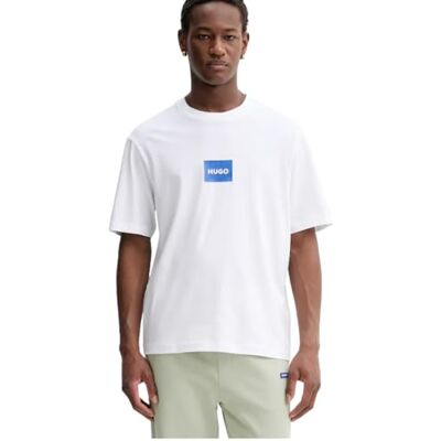 HUGO T-shirt för män, Vit 100, S HUGO T-shirt för män, Vit 100, S
