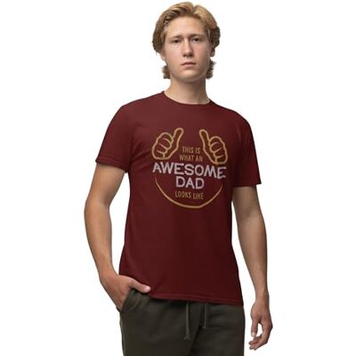 REPUBLIC OF CALIFORNIA Superpappa perfekt för att fira fars och mors dag, humoristisk T-shirt för en herr, fritidskläder, exceptionell far., Burgundy, L REPUBLIC OF CALIFORNIA Superpappa perfekt för att fira fars och mors dag, humoristisk T-shirt för en herr, fritidskläder, exceptionell far., Burgundy, L