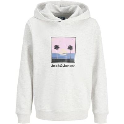 JACK & JONES Jjperry Sweat Hood Jnr, Vit melange, 176 JACK & JONES Jjperry Sweat Hood Jnr, Vit melange, 176