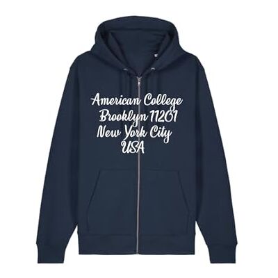 AMERICAN COLLEGE USA Navy Zip Sweatshirt Herr Storlek XL Decontract, Färg: blå, XL AMERICAN COLLEGE USA Navy Zip Sweatshirt Herr Storlek XL Decontract, Färg: blå, XL