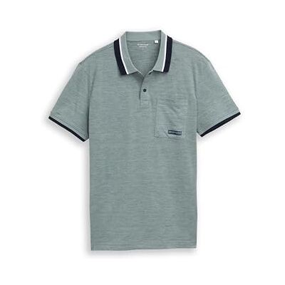 TOM TAILOR 1051846 Polo, 35195-injicerad av Mint Gray Navy, XL för män TOM TAILOR 1051846 Polo, 35195-injicerad av Mint Gray Navy, XL för män