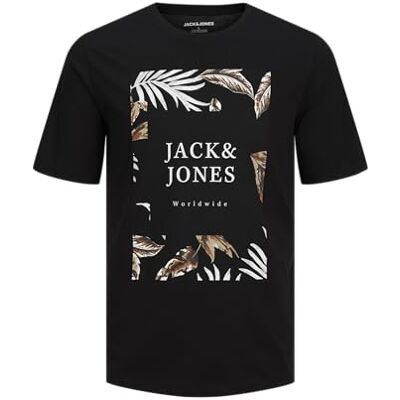 JACK & JONES Jjfloor Tee Ss Crew Neck T-shirt, svart, S JACK & JONES Jjfloor Tee Ss Crew Neck T-shirt, svart, S