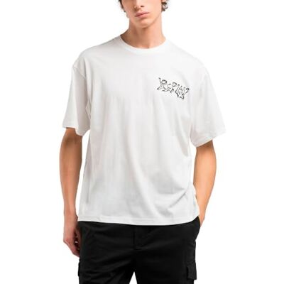 Replay T-shirt för män, 011 Naturligt vitt, XXL Replay T-shirt för män, 011 Naturligt vitt, XXL
