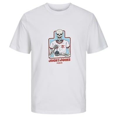 JACK & JONES JACK&JONES JOREIGHT Skull Tee SS Crew Neck, Ljus vit, M JACK & JONES JACK&JONES JOREIGHT Skull Tee SS Crew Neck, Ljus vit, M