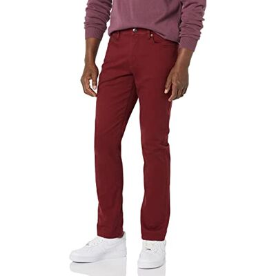 Amazon Essentials mäns slim-fit-byxor, 5-fickors stretch twill-design, vinröd, 36 B x 29 L Amazon Essentials mäns slim-fit-byxor, 5-fickors stretch twill-design, vinröd, 36 B x 29 L