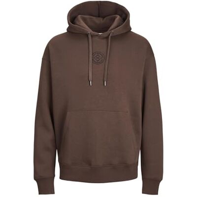 JACK & JONES Bestseller A/S JJECOSMO sweat Hood NOOS huvtröja för män, Seal Brown, S, Försegling brun, S JACK & JONES Bestseller A/S JJECOSMO sweat Hood NOOS huvtröja för män, Seal Brown, S, Försegling brun, S