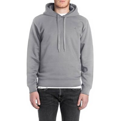 Replay Basic Huvtröja för män, 093 Lead Grey, S Replay Basic Huvtröja för män, 093 Lead Grey, S