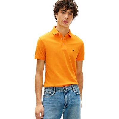 Tommy Hilfiger Herr 1985 Slim Polo Mw0Mw17771, Orange, M Tommy Hilfiger Herr 1985 Slim Polo Mw0Mw17771, Orange, M