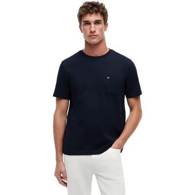 Tommy Hilfiger herr S/S T-shirt, Blå (ökenhimmel), 3XL Tommy Hilfiger herr S/S T-shirt, Blå (ökenhimmel), 3XL