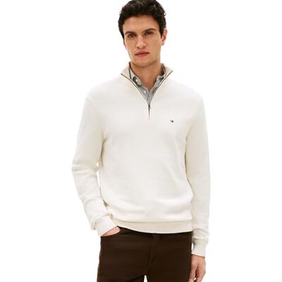 Tommy Hilfiger herr Essential bomull dragkedja Mock MW0MW37331 tröja med halv dragkedja, gul, XXL, Gul (elfenbenskronblad), XXL Tommy Hilfiger herr Essential bomull dragkedja Mock MW0MW37331 tröja med halv dragkedja, gul, XXL, Gul (elfenbenskronblad), XXL