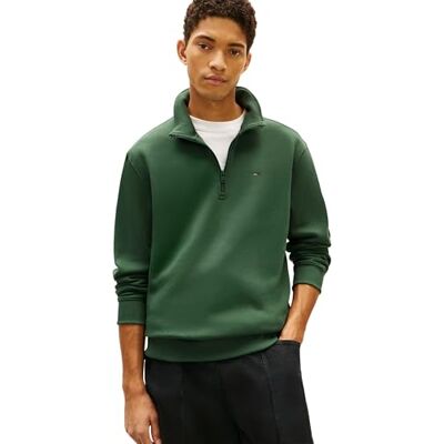 Tommy Jeans herr Tjm Reg fleece 1/4 dragkedja stoppad hals DM0DM20339 halv dragkedja tröja, grön (skugga tall), M Tommy Jeans herr Tjm Reg fleece 1/4 dragkedja stoppad hals DM0DM20339 halv dragkedja tröja, grön (skugga tall), M