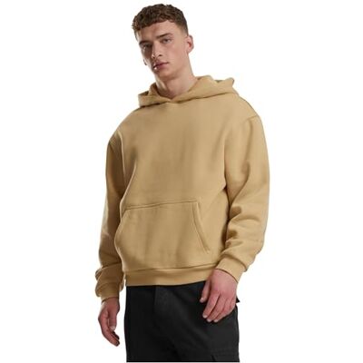 Urban Classics Huvtröja för män, fluffig huvtröja, avslappnad huvtröja för män, oversize passform, storlekar S 5XL, Unionbeige, XXL Urban Classics Huvtröja för män, fluffig huvtröja, avslappnad huvtröja för män, oversize passform, storlekar S 5XL, Unionbeige, XXL