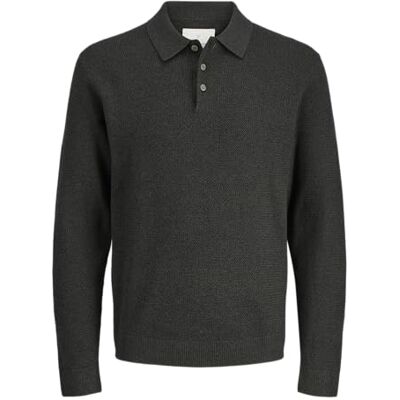 JACK & JONES Jprcccooper Knit Polo Ls, Torv, S JACK & JONES Jprcccooper Knit Polo Ls, Torv, S