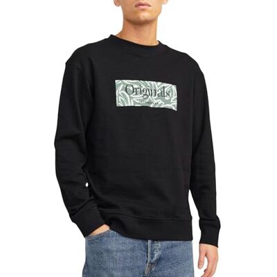 JACK & JONES JORLAFAYETTE varumärke sweat crew, svart, S JACK & JONES JORLAFAYETTE varumärke sweat crew, svart, S