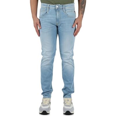 Replay Anbass Eco Plus Jeans för män, 010 ljusblå, 32W / 34L Replay Anbass Eco Plus Jeans för män, 010 ljusblå, 32W / 34L