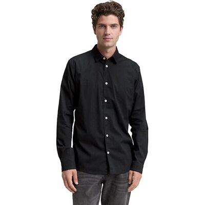 TOM TAILOR herrskjorta, 38507 – svart minimal design, M TOM TAILOR herrskjorta, 38507 – svart minimal design, M