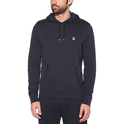 Original Penguin Herr L/S Sticker Pete Pullover Fleece Huvtröja Sweatshirt, Mörk safir, M Original Penguin Herr L/S Sticker Pete Pullover Fleece Huvtröja Sweatshirt, Mörk safir, M
