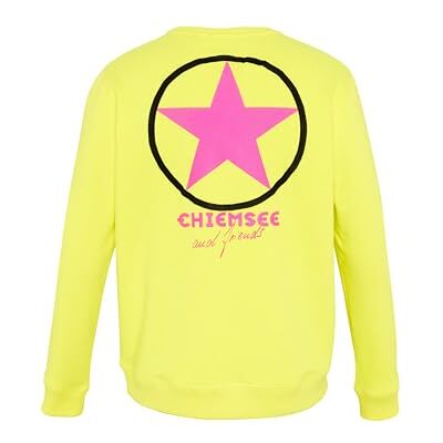 Chiemsee sweatshirt med etikett typiskt baktryck, 12–0645 citron tonic, M Chiemsee sweatshirt med etikett typiskt baktryck, 12–0645 citron tonic, M