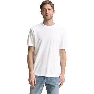 TOM TAILOR Basic T-shirt för män med struktur, 20000 – vit, XS TOM TAILOR Basic T-shirt för män med struktur, 20000 – vit, XS