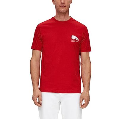 s.Oliver Kortärmad T-shirt för män, röd, S s.Oliver Kortärmad T-shirt för män, röd, S