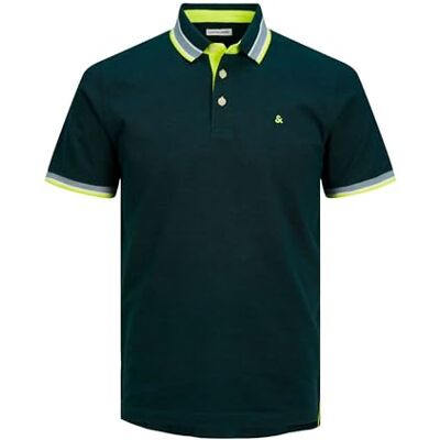 JACK & JONES JACK&JONES PLUS JJEPAULOS Polo SS NOOS PLS, Djupblått/detalj: neon, 6XL JACK & JONES JACK&JONES PLUS JJEPAULOS Polo SS NOOS PLS, Djupblått/detalj: neon, 6XL