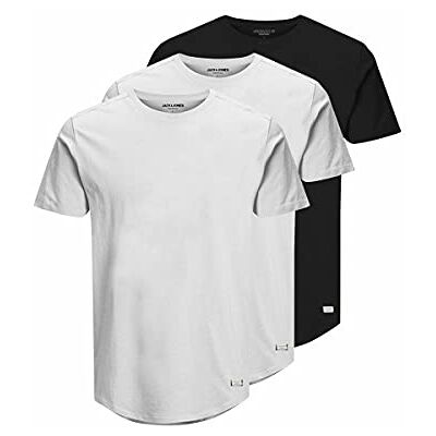 JACK & JONES herr-t-shirt (3-pack), Vit – svart, XS-L JACK & JONES herr-t-shirt (3-pack), Vit – svart, XS-L