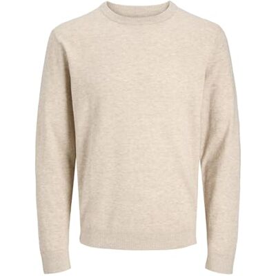 JACK & JONES Jjeperfect ull stickad crew neck Sn, Havregryn, S JACK & JONES Jjeperfect ull stickad crew neck Sn, Havregryn, S