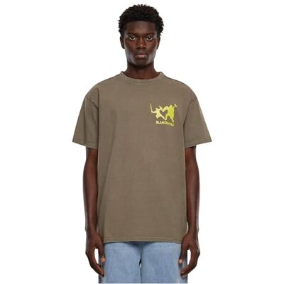 Tee herr utan krage t-shirt, brun, M, Mörkkaki, M Tee herr utan krage t-shirt, brun, M, Mörkkaki, M