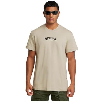 G-STAR RAW Herr Old Skool Logo R T T-shirt, Beige (Dk Brick D25967-c812-1214), S G-STAR RAW Herr Old Skool Logo R T T-shirt, Beige (Dk Brick D25967-c812-1214), S