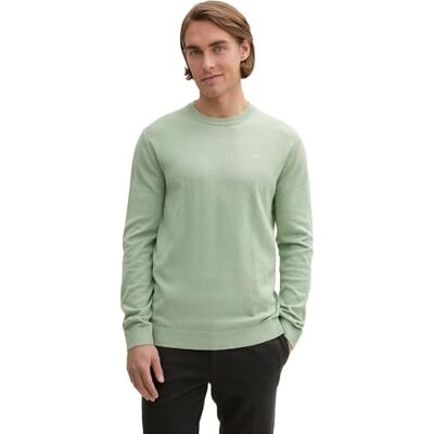 TOM TAILOR pullover tröja för män, 37098 – vårgrön melange, M TOM TAILOR pullover tröja för män, 37098 – vårgrön melange, M