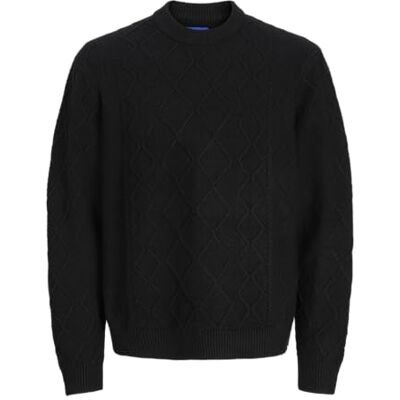 JACK & JONES Jorcambridge stickad kabel crew neck, svart, M JACK & JONES Jorcambridge stickad kabel crew neck, svart, M