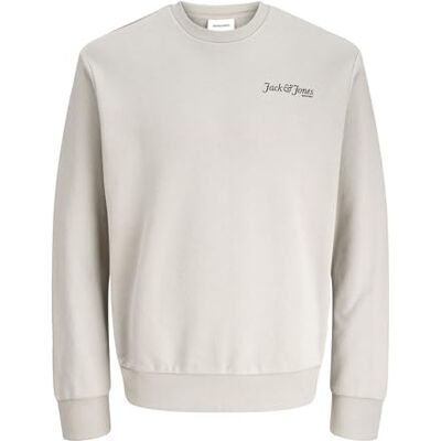 JACK & JONES Jjyuki Back Sweat Crew Neck Pls – Plus Size, Moonbeam, 3XL JACK & JONES Jjyuki Back Sweat Crew Neck Pls – Plus Size, Moonbeam, 3XL