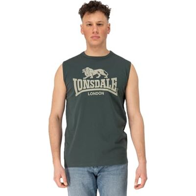 Lonsdale London CLOPTON män linne grön bas, vardagskläder, streetwear, Grön, M Lonsdale London CLOPTON män linne grön bas, vardagskläder, streetwear, Grön, M