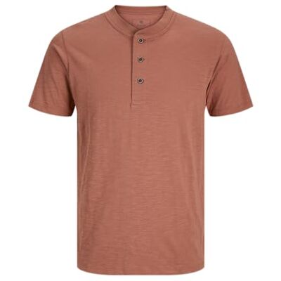 JACK & JONES Jprblunixs Henley Ss Tee Sn, redwood burl, M JACK & JONES Jprblunixs Henley Ss Tee Sn, redwood burl, M