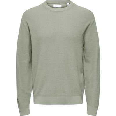 Only & Sons Onstony Ds 12 Ls Waffle Crew Knit Noos, Smidesjärn, XS Only & Sons Onstony Ds 12 Ls Waffle Crew Knit Noos, Smidesjärn, XS