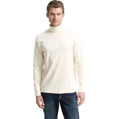 TOM TAILOR Långärmad T-shirt för män, 10348 – Gardenia vit, XXL TOM TAILOR Långärmad T-shirt för män, 10348 – Gardenia vit, XXL