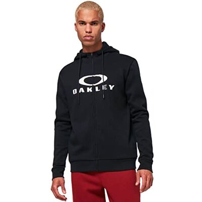 Oakley Herr Bark huvtröja med hel dragkedja 2.0, Svart/vit, XXL Oakley Herr Bark huvtröja med hel dragkedja 2.0, Svart/vit, XXL